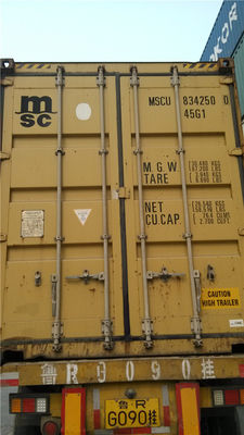 China Yellow Steel 20 Foot Used Freight Containers Professional For Cargo Transport supplier